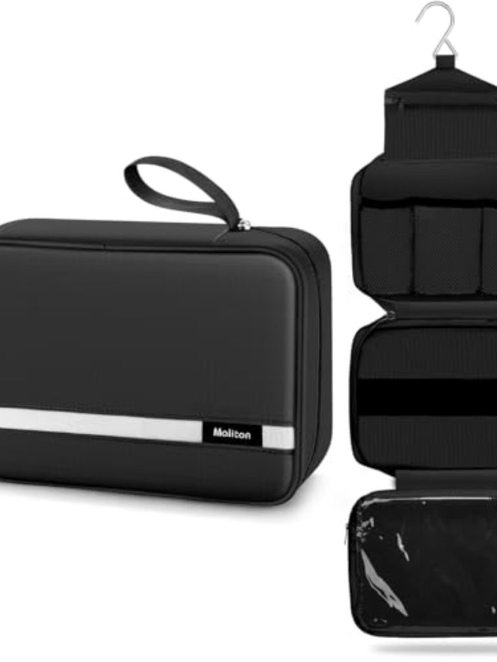Hanging Toiletry Bag Water-Resistant Nylon Travel Cosmetic Organizer with 4
